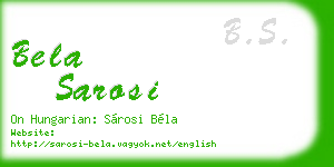 bela sarosi business card