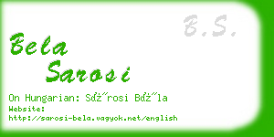 bela sarosi business card